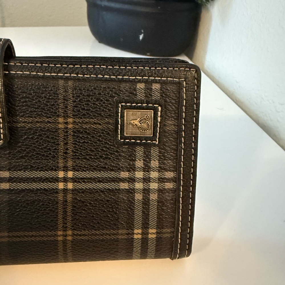 Bean pole Plaid Leather Wallet - Picture 3 of 6